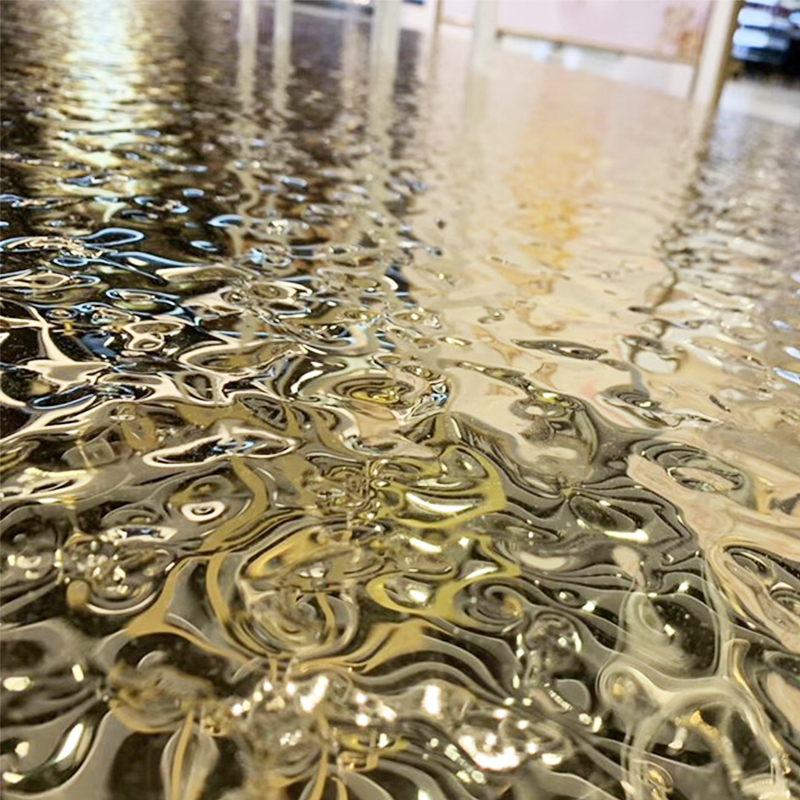 Astm 306 Silver/Golden/Blue Color Water Ripple Surface Decorative Stainless Steel Sheet/Plate with Low Price